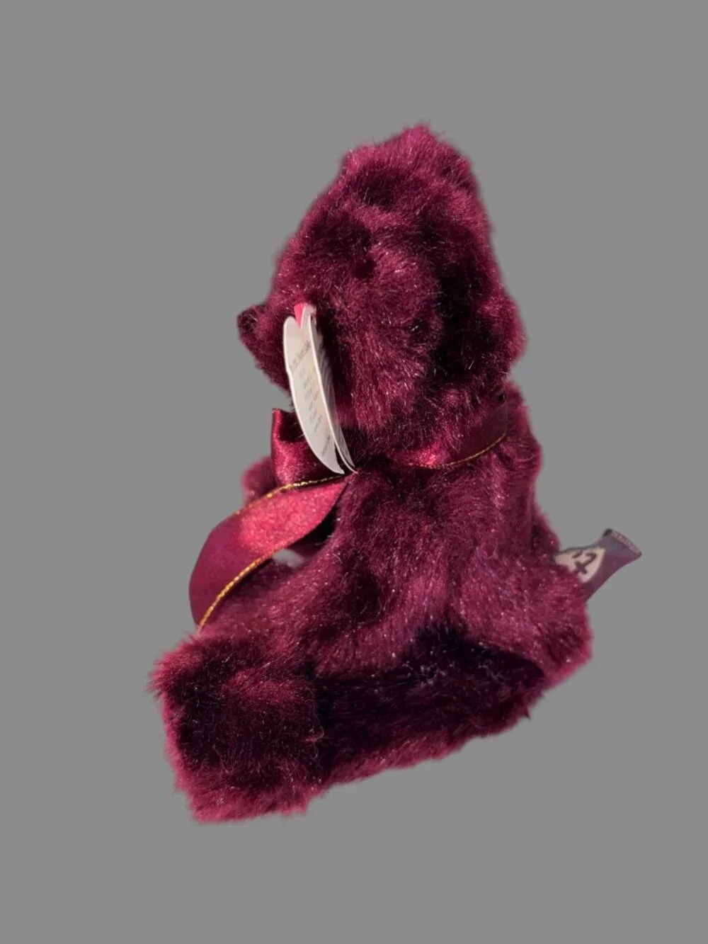 TY Attic Treasures Beargundy Burgundy Teddy Bear Plush Vintage 1993 With Tags